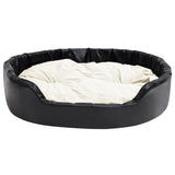 Canasta de perros Vidaxl 99x89x21 cm peluche y cuero artificial negro y beige