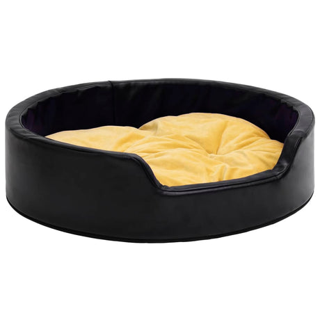 Vidaxl Hundekorb 99x89x21 cm Plüsch und künstliches Lederschwarz und Gelb