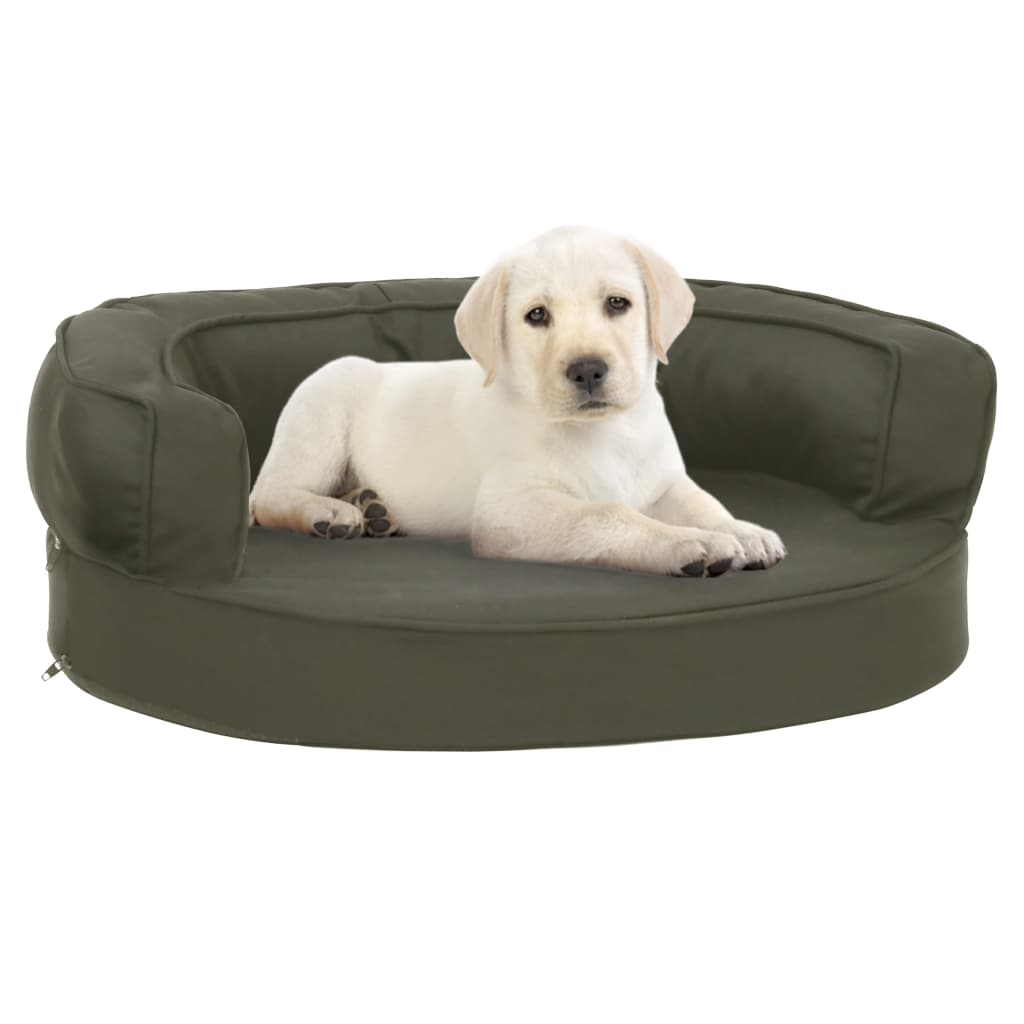 Vidaxl Hundebett Ergonomische Leinen-Look 60x42 cm dunkelgrau