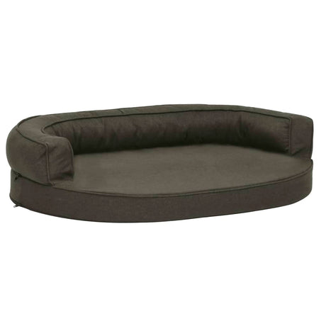 Vidaxl Hundebett Ergonomische Leinen-Look 75x53 cm dunkelgrau