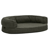 Vidaxl cama para perros lino ergonómico-aspecto 75x53 cm vellón oscuro