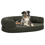 Vidaxl cama para perros lino ergonómico-aspecto 75x53 cm vellón oscuro