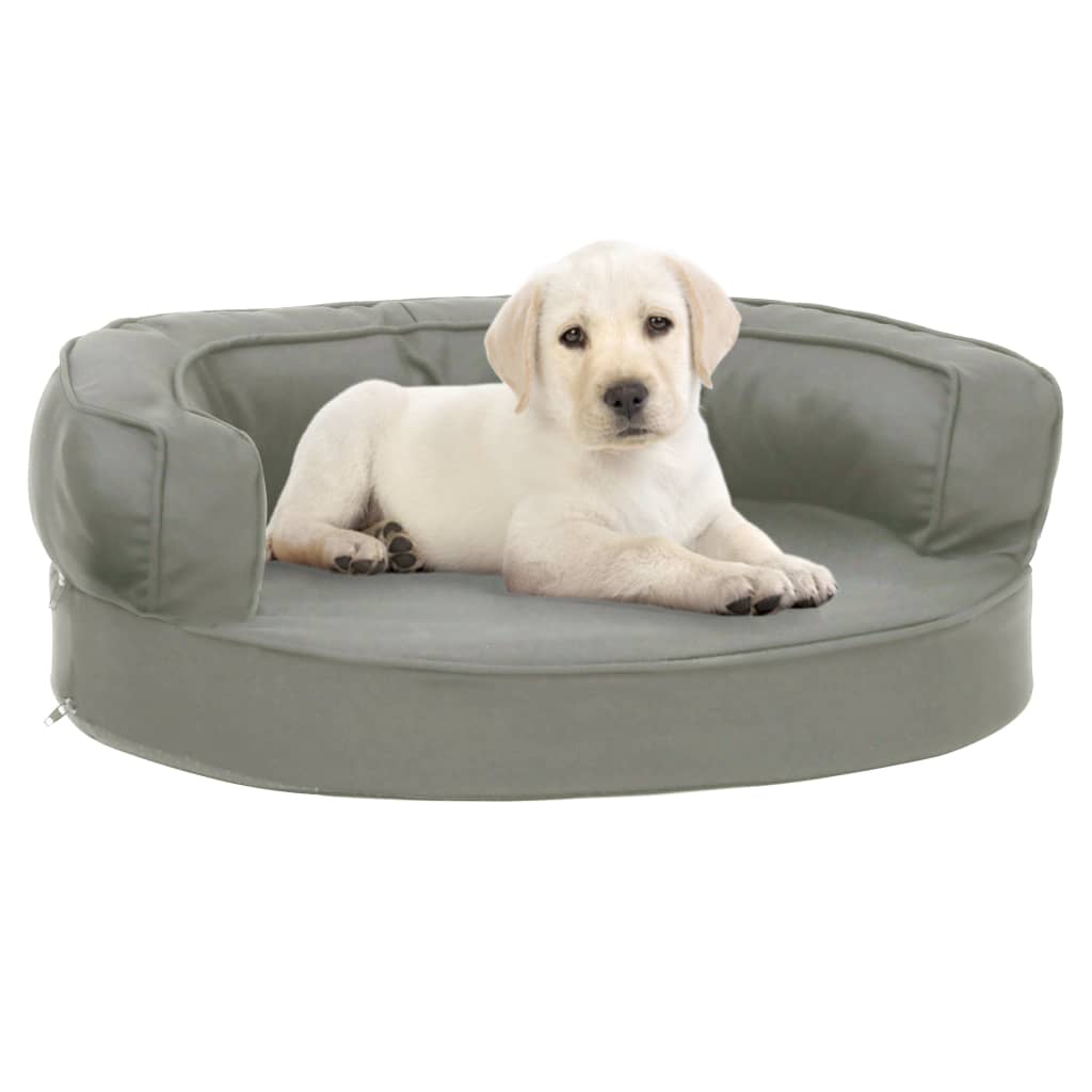 Vidaxl cama para perros lino ergonómico look 60x42 cm gris