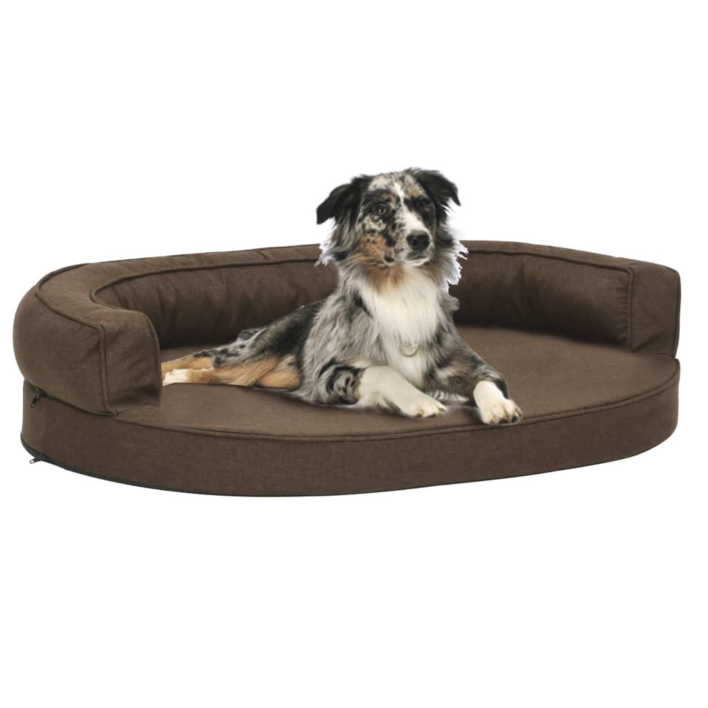 Vidaxl Chien lit ergonomique lin-look 75x53 cm brun