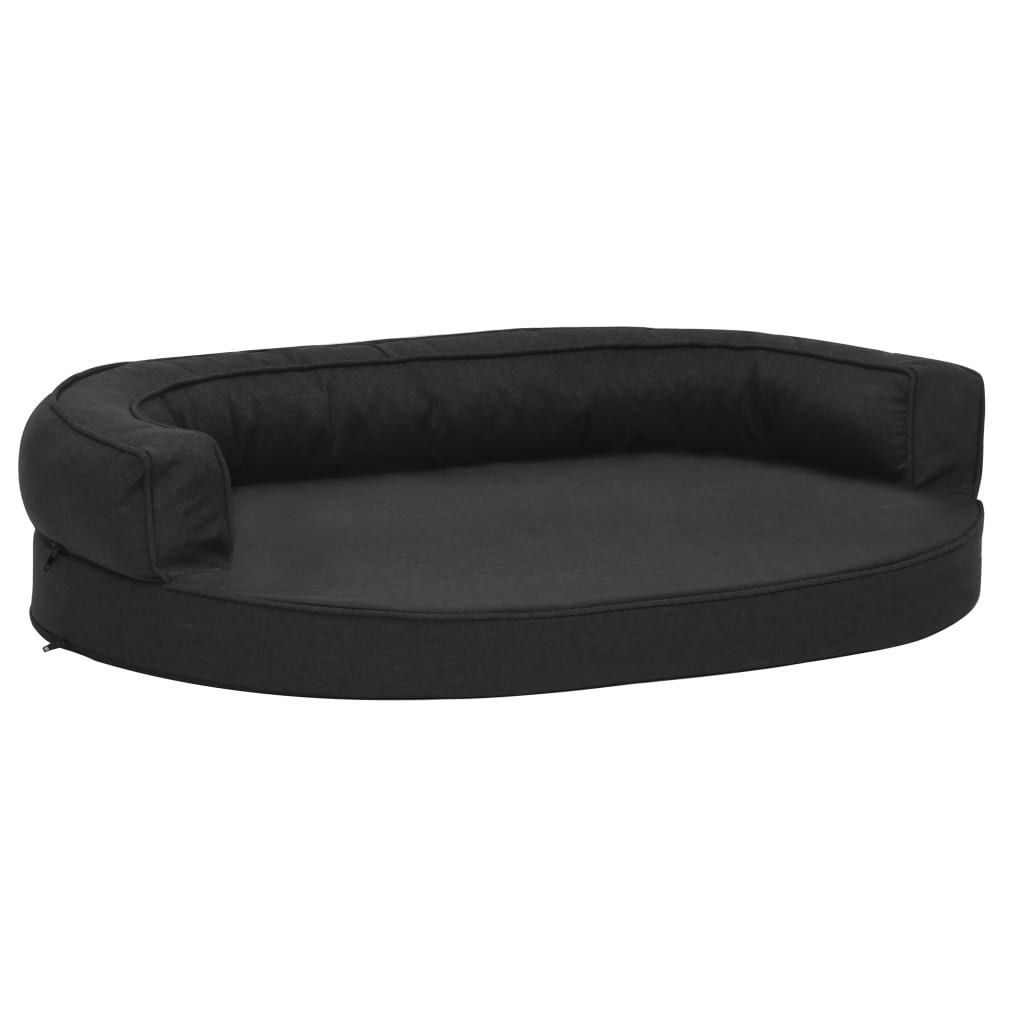 Vidaxl Dog bed ergonomic linen-look 75x53 cm Black