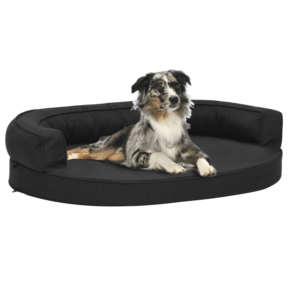 Vidaxl Dog Letto di lino ergonomico 75x53 cm nero