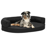 Vidaxl Dog bed ergonomic linen-look 75x53 cm Black