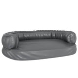 Vidaxl Hundekorb mit ergonomischem Schaum 88x65 cm künstliches Ledergrau grau