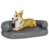 Vidaxl Hundekorb mit ergonomischem Schaum 88x65 cm künstliches Ledergrau grau
