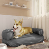 Vidaxl Dog Panier avec mousse ergonomique 88x65 cm en cuir artificiel gris