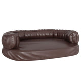 Vidaxl Hundkorb mit ergonomischem Schaum 88x65 cm künstliches Lederbraun