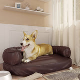 Vidaxl Hundkorb mit ergonomischem Schaum 88x65 cm künstliches Lederbraun