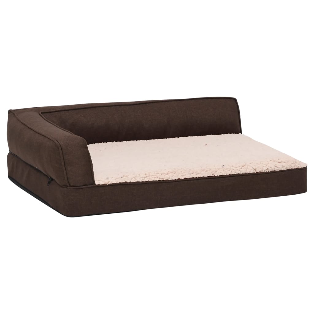 Vidaxl Dog Bed Ergonomic Line-look 60x42 cm Brown