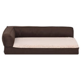 Vidaxl Hundebett Ergonomische Leinen-Look 60x42 cm Fleece Brown