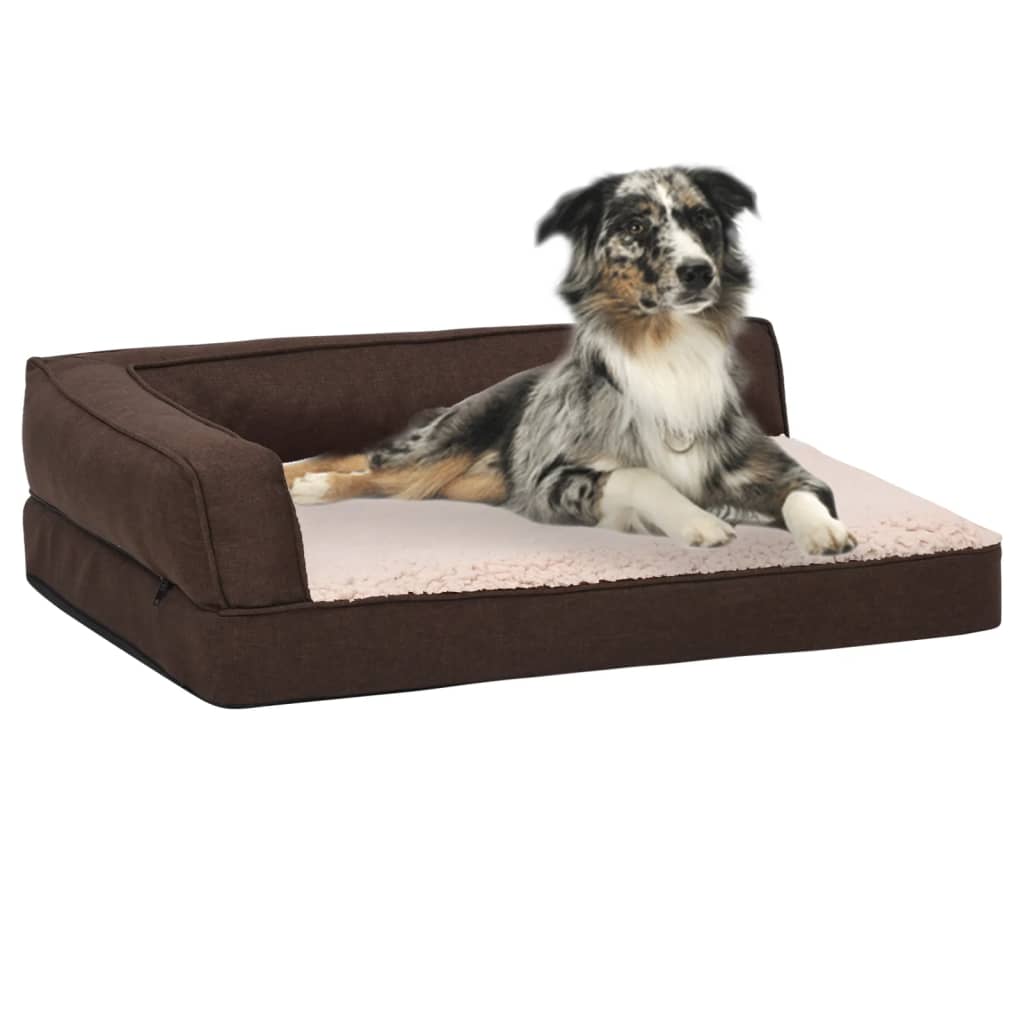 Vidaxl Dog Bed Ergonomic Line-look 60x42 cm Brown