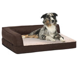 Vidaxl Hundebett Ergonomische Leinen-Look 60x42 cm Fleece Brown