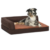 Vidaxl dog bed ergonomic linen-look 60x42 cm Fleece brown