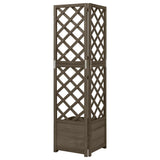 Vidaxl Latwerkplantenbak Eckmodell 40x40x150 cm reines Holzgrau