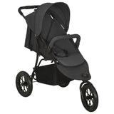 Vidaxl Pram Stahl Anthrazit -ausgelöst