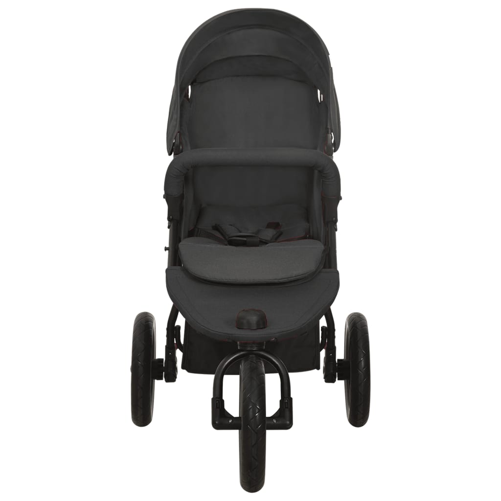 Vidaxl Pram Stahl Anthrazit -ausgelöst