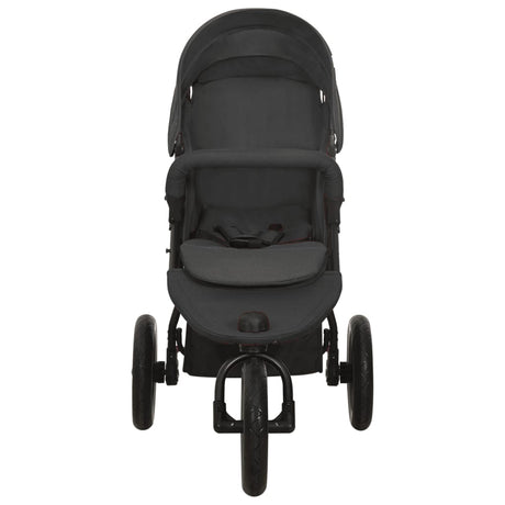 Vidaxl Pram Stahl Anthrazit -ausgelöst
