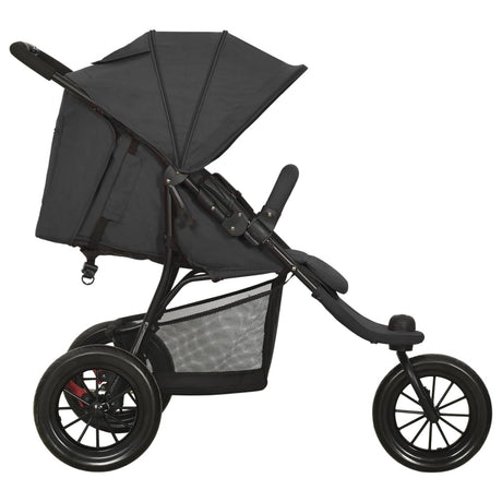 Vidaxl Pram Stahl Anthrazit -ausgelöst