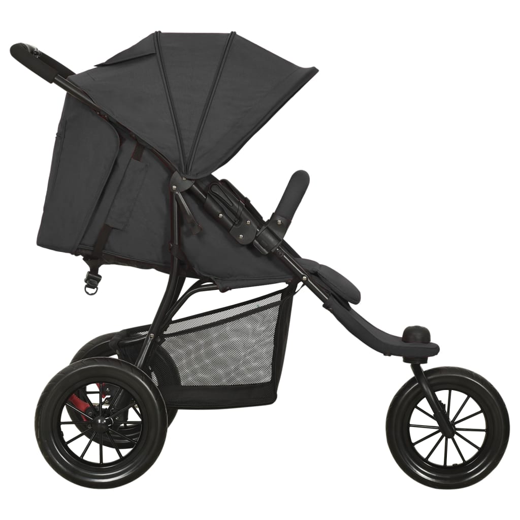 Vidaxl Pram Stahl Anthrazit -ausgelöst