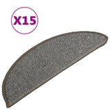VIDAXL -Treppenmatten 15 ST 56x17x3 cm graue Halbschritte