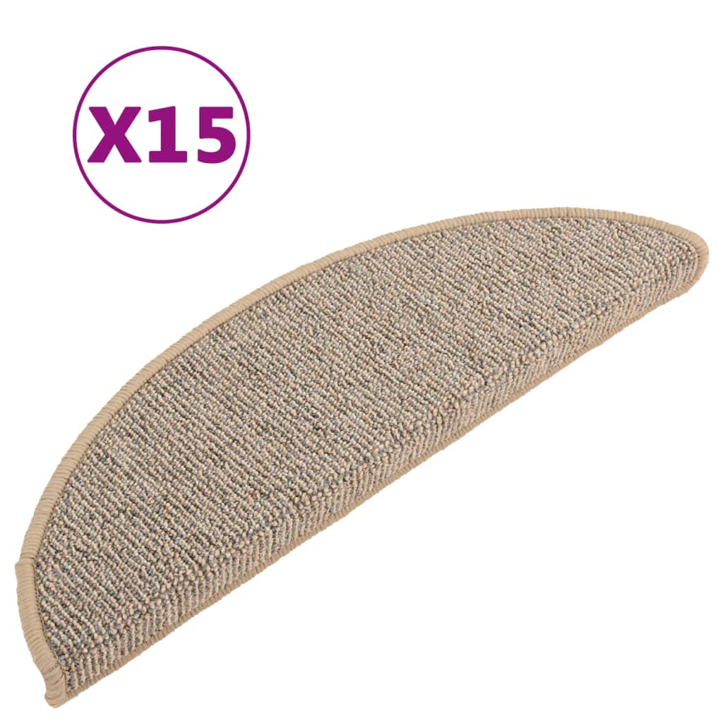 Vidaxl stair mats 15 st 56x17x3 cm brown