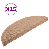 Vidaxl Stair Mats 15 St 56x17x3 cm lysebrun