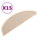 Vidaxl -Treppenmatten 15 ST 56x17x3 cm weiß und braune Hemisphäre
