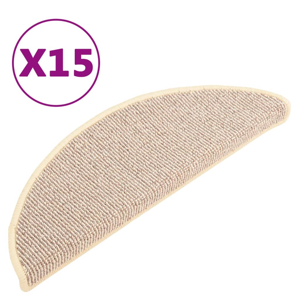 Vidaxl Stair Mats 15 St 65x21x4 CM White and Brown