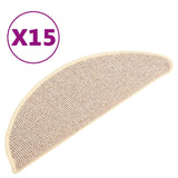 Vidaxl Stair Mats 15 St 65x21x4 CM White and Brown