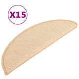 Vidaxl Stair Mats 15 St 65x21x4 CM Cream -Colored