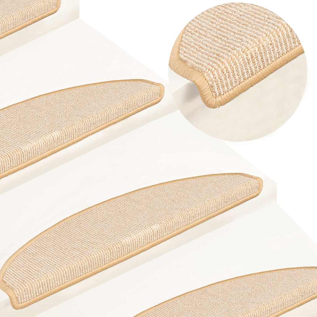 VidaXL Stufenmatten 15 Stück 65x21x4 cm cremefarben