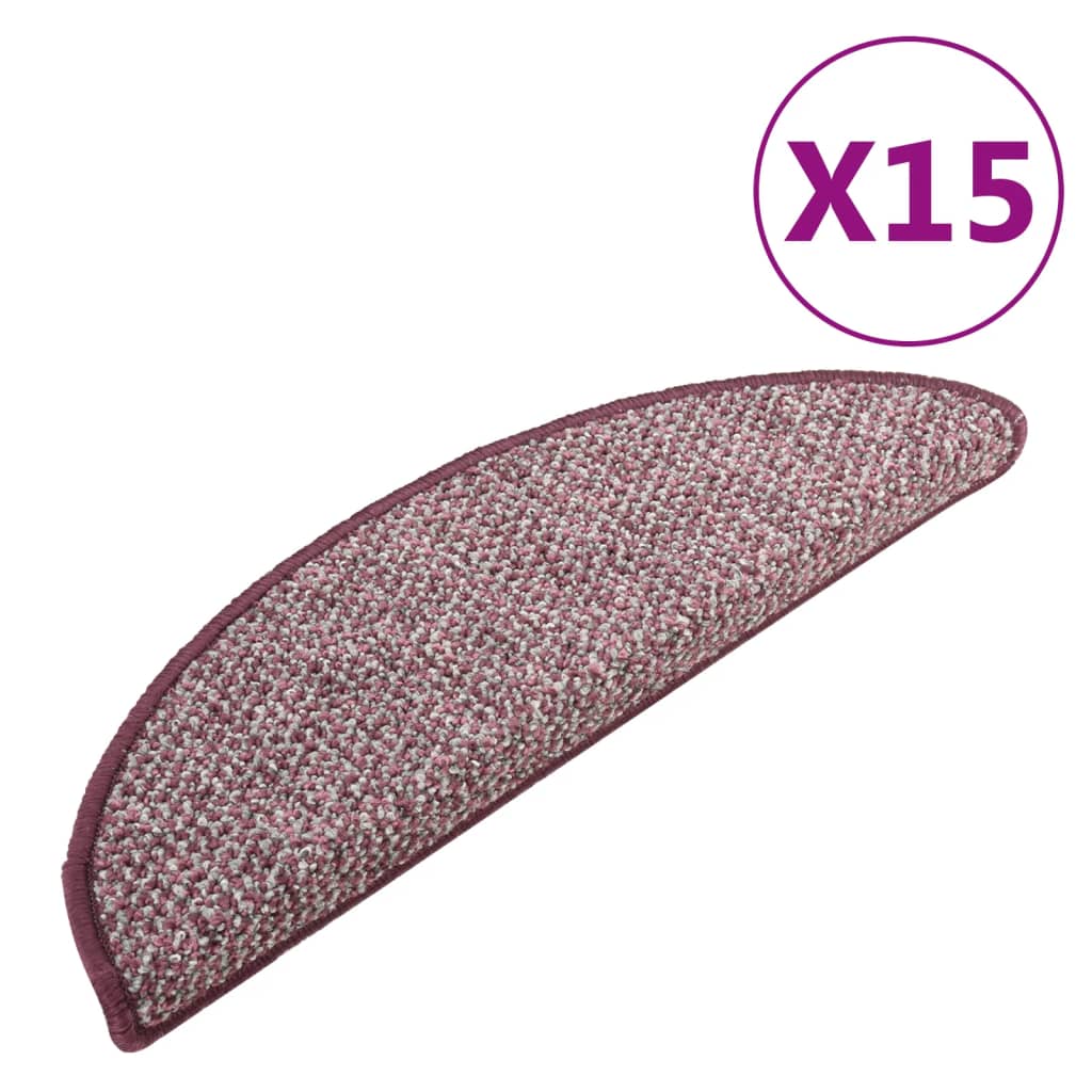 Vidaxl -Treppenmatten 15 ST 65x21x4 cm lila