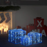 Vidaxl Weihnachtsbeleuchtung Geschenkboxen 3 St dekorative Acrylkalt weiß