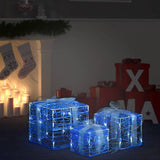 Vidaxl Cajas de regalo de iluminación navideña 3 st Decorative acrílico frío