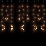 Vidaxl leichte Girlandstern und Mond Fernbedienung 138 LEDs warm Weiß