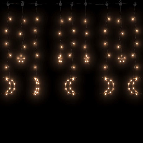 Vidaxl leichte Girlandstern und Mond Fernbedienung 138 LEDs warm Weiß