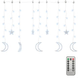 Vidaxl leichte Girlandstern und Mond Fernbedienung 138 LEDs Kalt weiß
