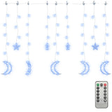 Vidaxl Light Girland Star und Mond Fernbedienung 138 LEDs Blau