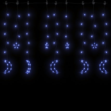 Vidaxl Light Girland Star und Mond Fernbedienung 138 LEDs Blau