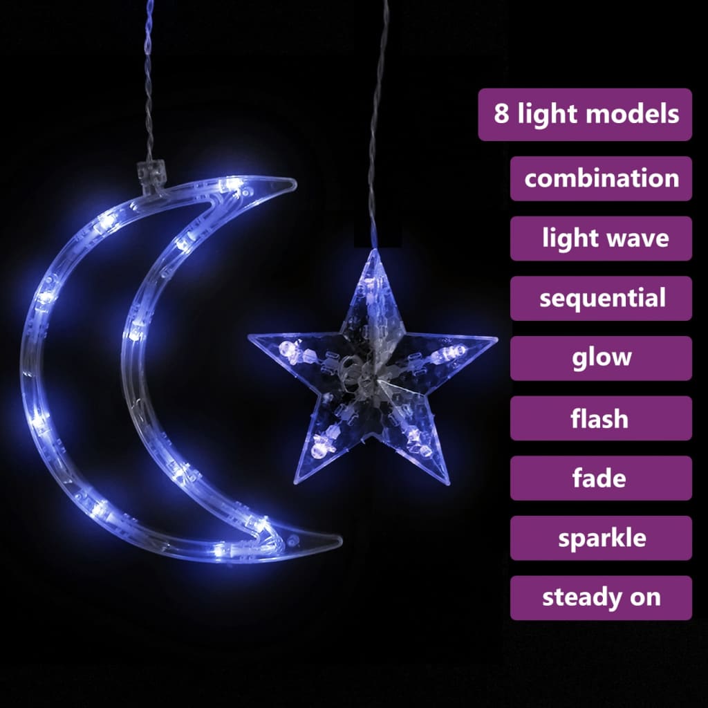 Vidaxl Light Garland Star i Moon Regot Control 138 LED Blue