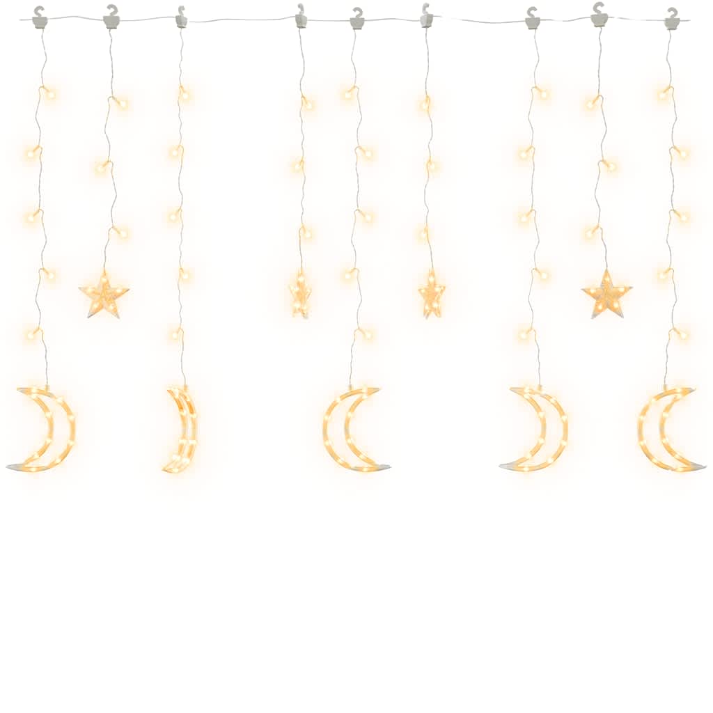 Vidaxx Lichterkette Stern und Mond mit Fernbedienung 345 LEDs warmweiß
