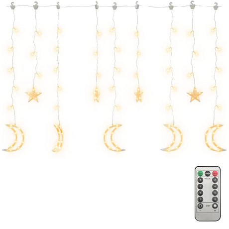 Vidaxx Lichterkette Stern und Mond mit Fernbedienung 345 LEDs warmweiß