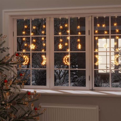 Vidaxx Lichterkette Stern und Mond mit Fernbedienung 345 LEDs warmweiß