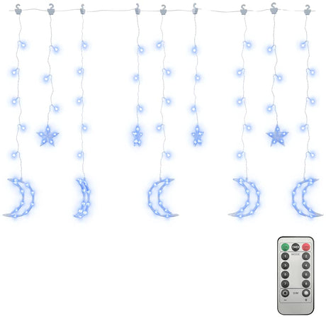 Vidaxl Light Girland Star und Mond Fernbedienung 345 LEDs Blau