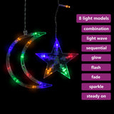 Vidaxl Light Garland Star and Moon 345 LEDS Multi -farvet