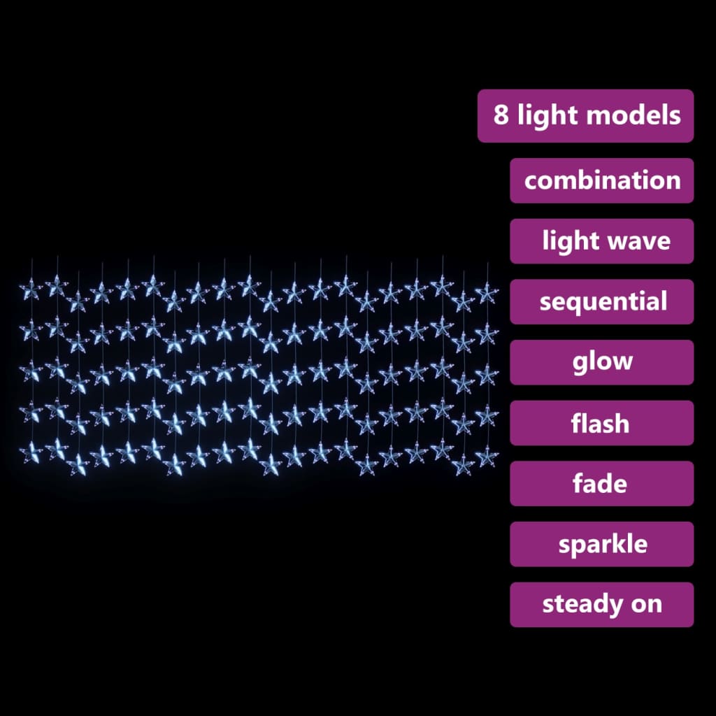 Vidaxl Light Corder zvezde s 500 LED in 8 funkcijami modre